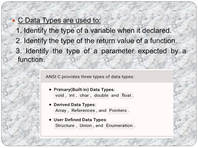 C language data types | PPTX