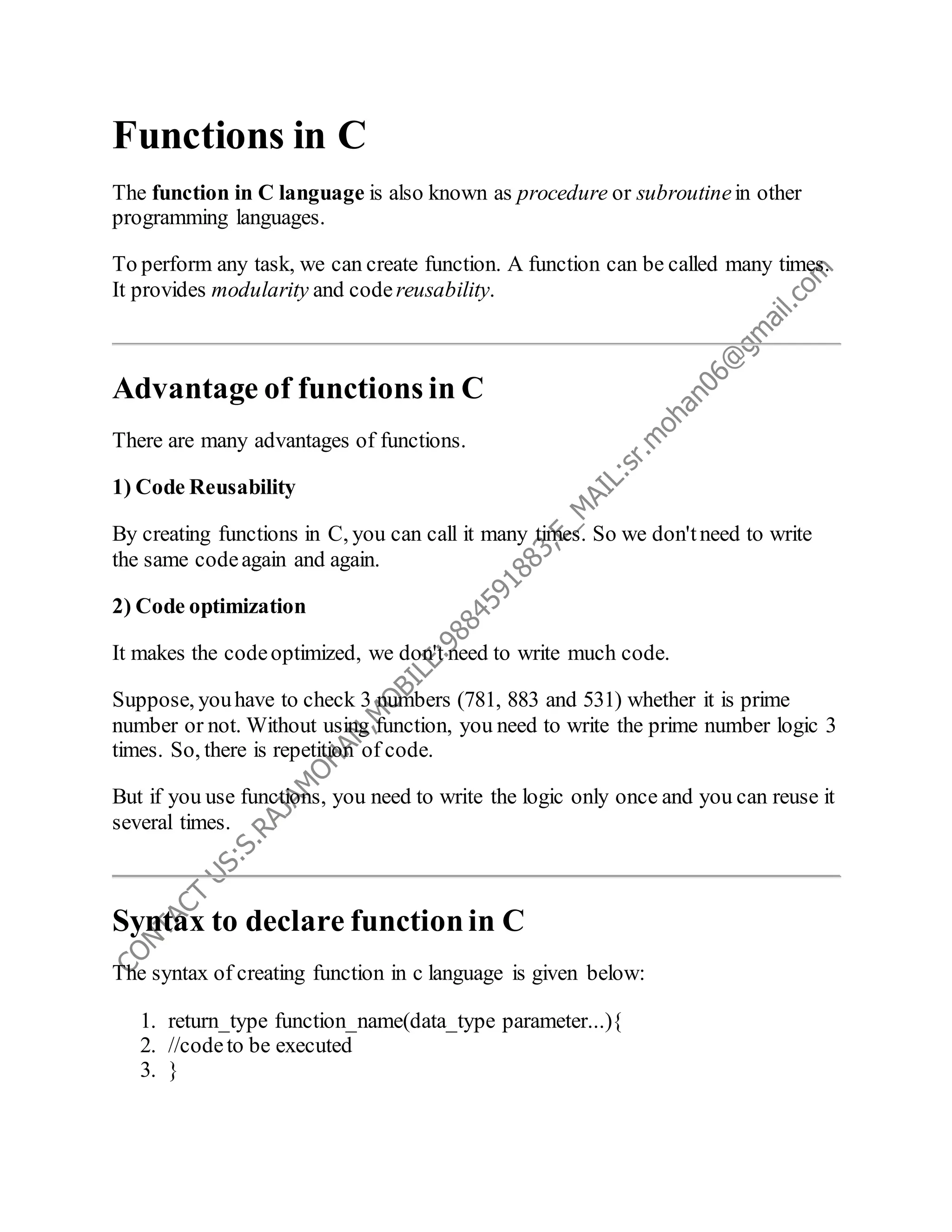 C language function | PDF