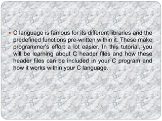 C language header files | PPT