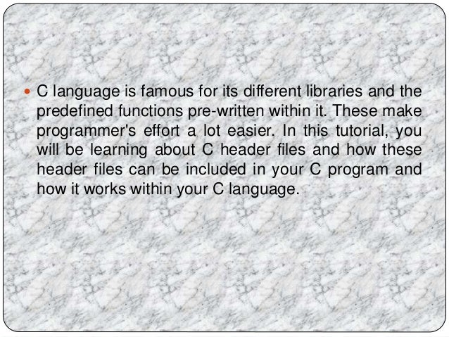 C language header files