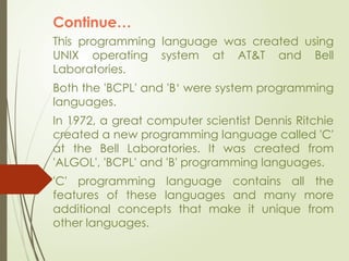 C Language History and Introduction.pptx
