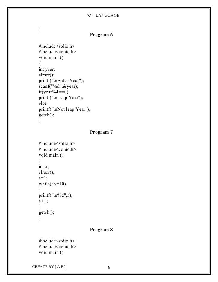 C Language Notes In Hindi 'C' language notes (a.p)