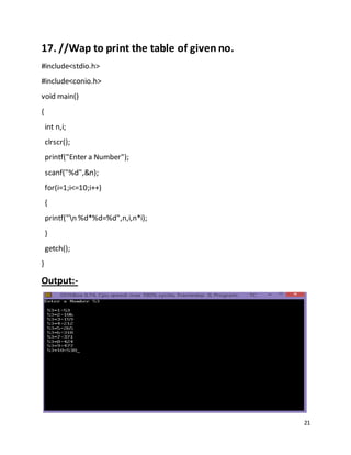 Practical File of C Language | DOCX