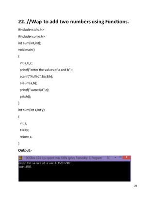 Practical File of C Language | DOCX