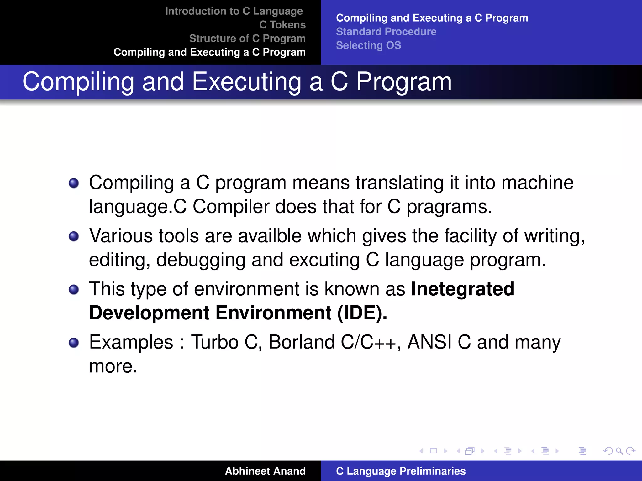 C language preliminaries | PDF | Programming Languages | Computing