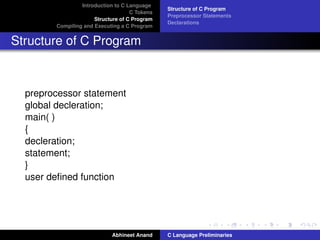 C language preliminaries | PPT