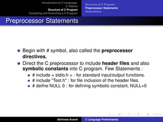 C language preliminaries | PDF | Programming Languages | Computing