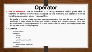 Operator Dimensions Introduction to C language programming.pptx