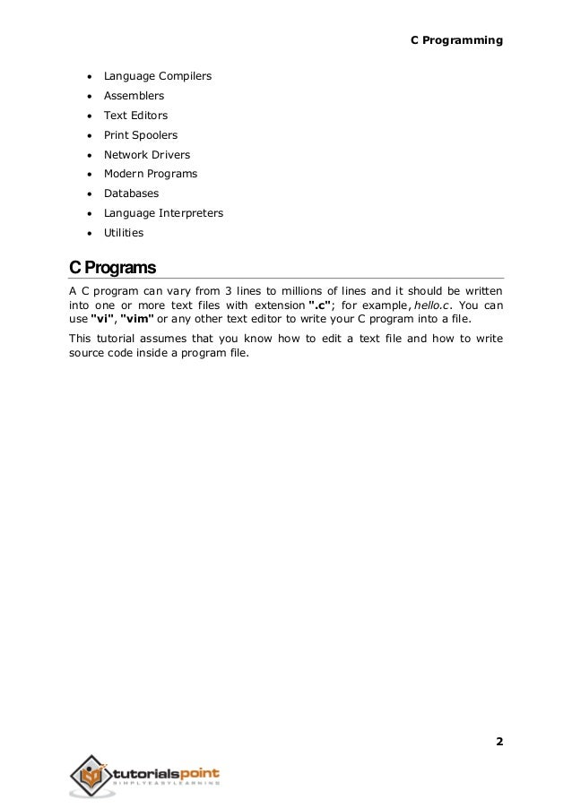 c language programming description in simple words