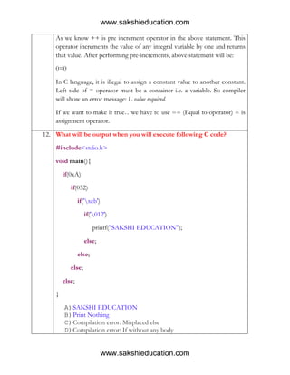 C language questions_answers_explanation | PDF