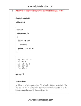 C language questions_answers_explanation | PDF