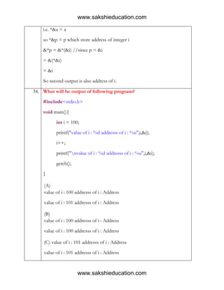 C language questions_answers_explanation | PDF