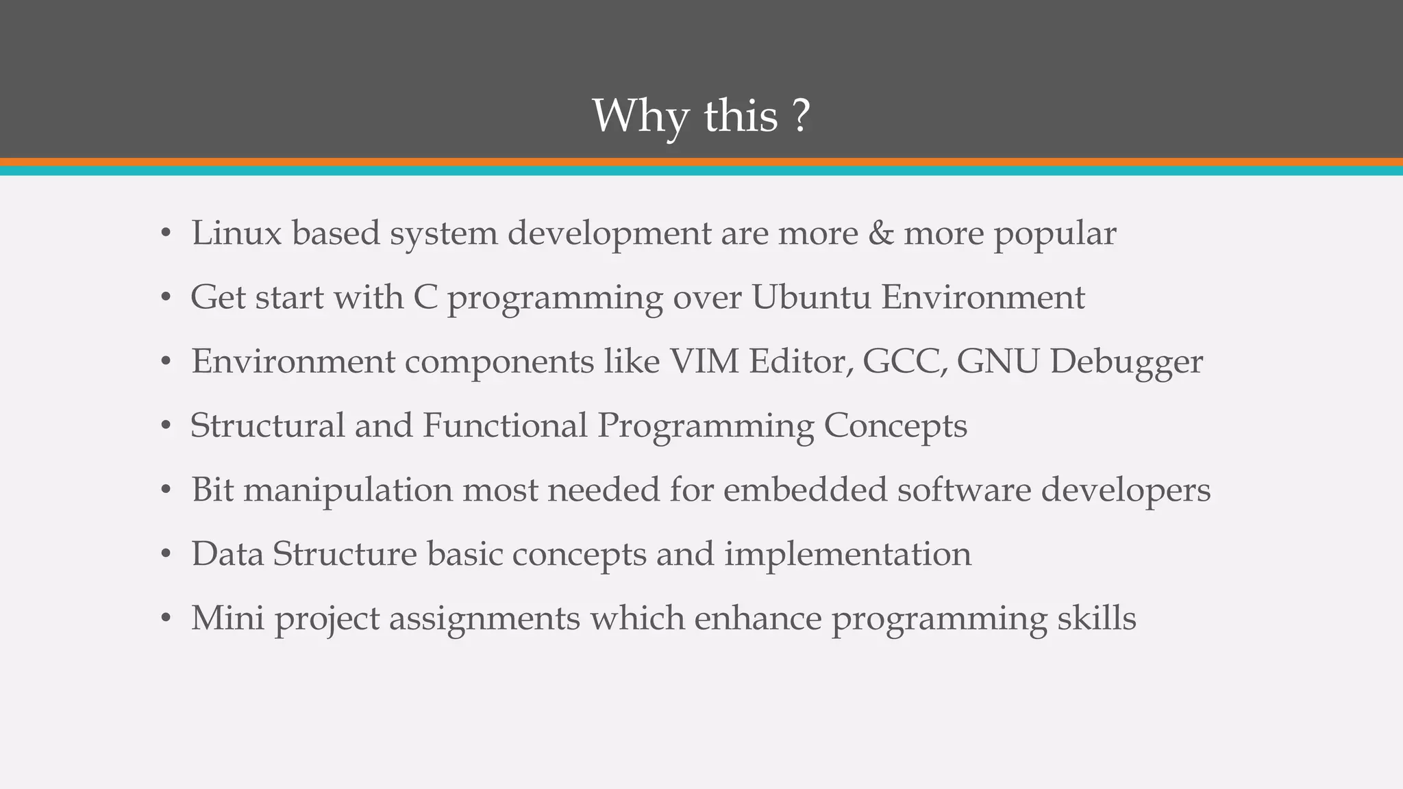 C Language Programming - Program Outline / Schedule | PPT