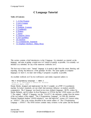 C language tutorial | PDF