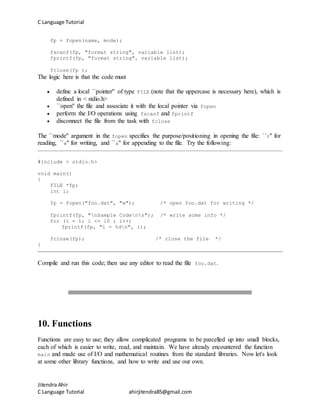 C language tutorial | PDF