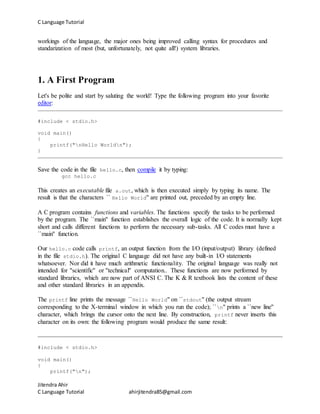 C language tutorial | PDF