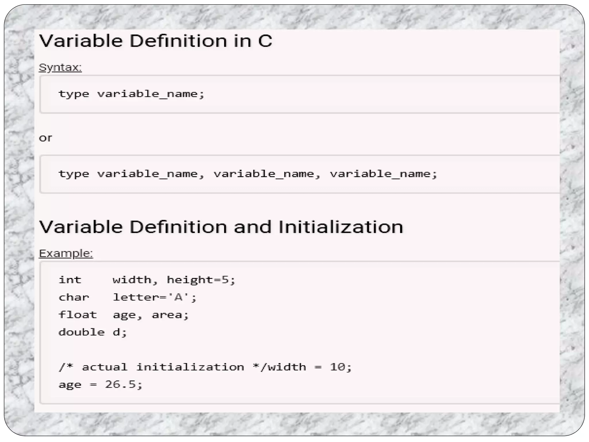 C language variables | PPT