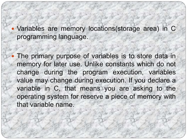 C language variables | PPT