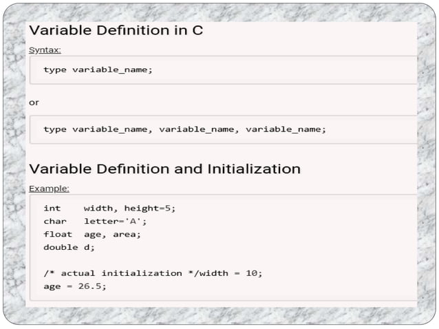 C language variables | PPT