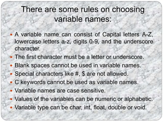 C language variables | PPT