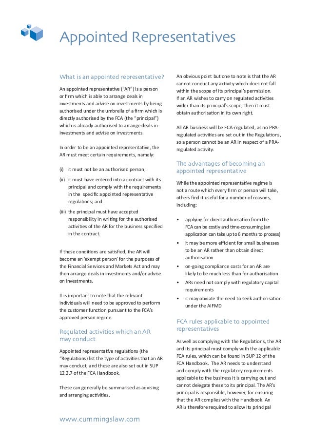 Cl Appointed Representatives 0114