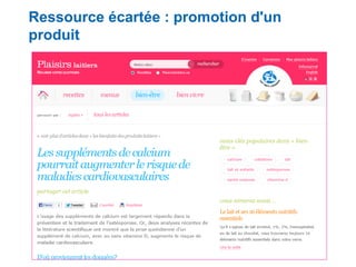 Ressource écartée : promotion d'un
produit

 