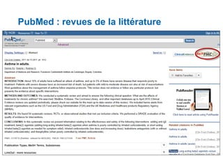PubMed : revues de la littérature

 