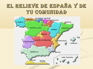 EL RELIEVE DE ESPAÑA Y DE
TU COMUNIDAD

 