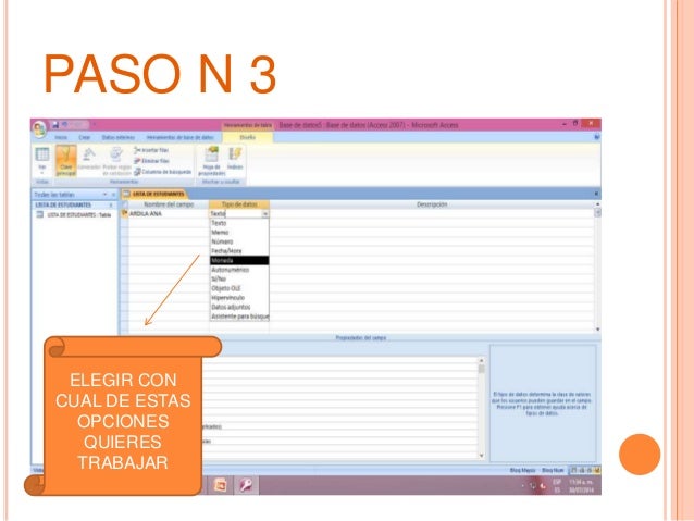 Resultado de imagen para pasos para crear una tabla en access