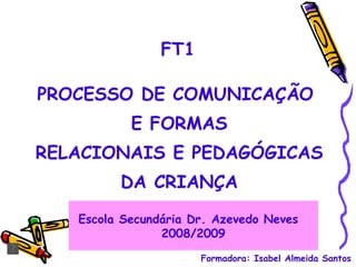 Formadora: Isabel Almeida Santos ,[object Object],[object Object],[object Object],[object Object],Escola Secundária Dr. Azevedo Neves  2008/2009 FT1 
