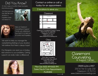 Claremont Counseling Brochure