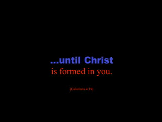 transformation



…until Christ
is formed in you.
     (Galatians 4:19)
 