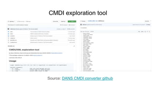 CMDI exploration tool
Source: DANS CMDI converter github
 