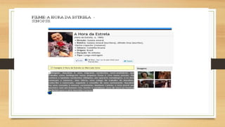 Clarice Lispector  -    A  hora da estrela