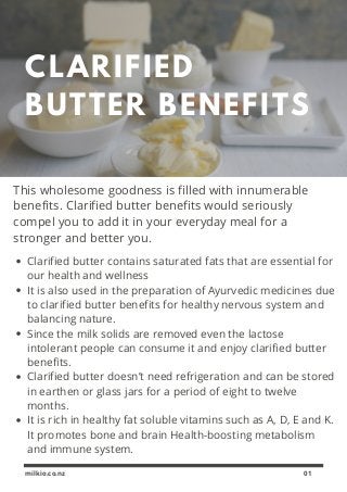 CLARIFIED
BUTTER BENEFITS
This wholesome goodness is filled with innumerable
benefits. Clarified butter benefits would ser...