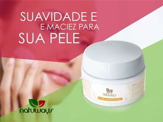 Hidratante Facial
Especialmente formulado para
hidratar profundamente sua
pele e auxiliar no clareamento
de manchas causadas pela
falta de hidratação. Indicado
para todos os tipos de pele,
pode ser usado à noite ou
durante o dia. Não possui filtro
solar. Recupera a pele cansada
e com acne.
 