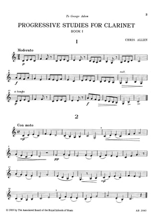Clarinete   método - allen - estudos progressivos - parte 1 de 2