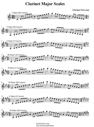 Clarinet major scales 1