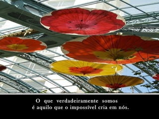 O que verdadeiramente somos
é aquilo que o impossível cria em nós.
 