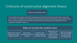 Clarity in the curriculum: Using Constructive Alignment to improve your ...