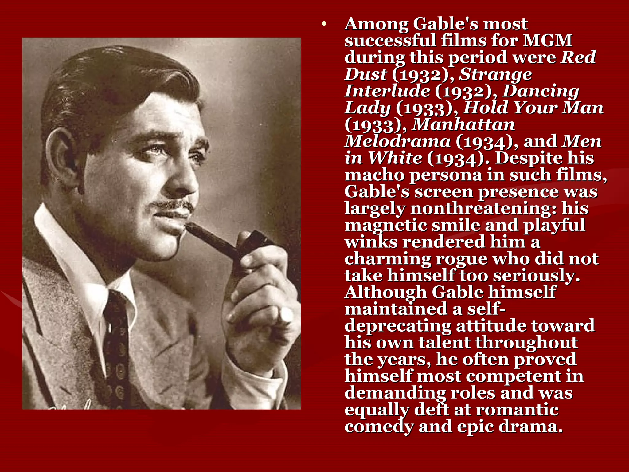 did clark gable smoke cigarettes with smoking pipe hi-res stock photography and images Clark Gable | PPT