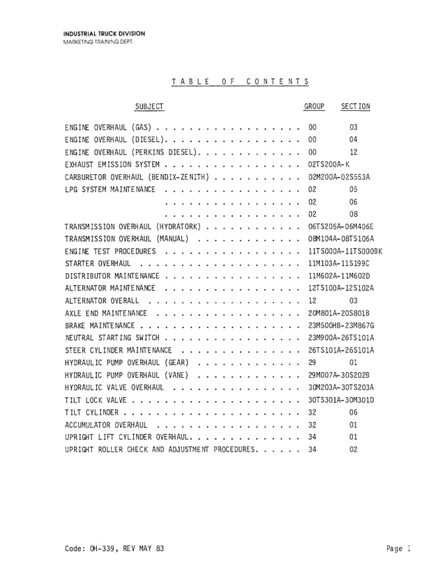 Clark C500-Y45 C500-Hy45 Gabelstapler Service-Handbuch - Reparatur Und Wartung