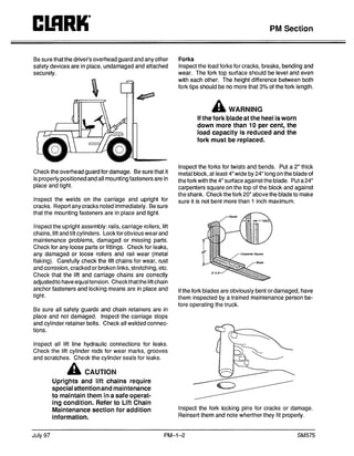 Clark c500, y300 s forklift service repair manual PDF