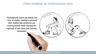 w w w . d a v i d c l a r k e . b l o gw w w . d a v i d c l a r k e . b l o g
Filter bubbles of confirmation bias
 