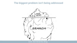 w w w . d a v i d c l a r k e . b l o gw w w . d a v i d c l a r k e . b l o g
The biggest problem isn’t being addressed
 