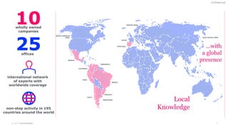 © 2019 ClarkeModet 5
Confidencial
VENEZUELA
MEXICO
COLOMBIA
PERU
CHILE
ARGENTINA
URUGUAY
BRAZIL
SPAIN
PORTUGAL
…with
a global
presence
wholly owned
companies
offices
international network
of experts with
worldwide coverage
non-stop activity in 195
countries around the world
Local
Knowledge
25
10 EUROPE DESK
NORTH AMERICA
DESK ASIA PACIFIC DESK
 