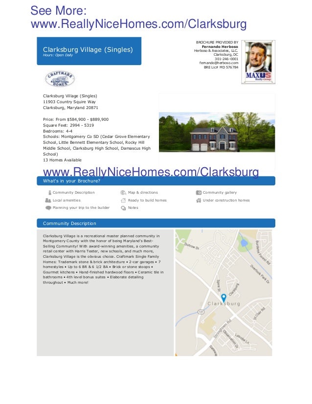 Clarksburg Village New Homes For Sale Details