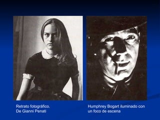 Retrato fotográfico.   Humphrey Bogart iluminado con
De Gianni Penati       un foco de escena
 