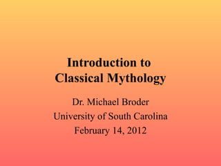 CLAS220 - Lecture Notes for February 14, 2012