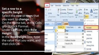 Row Height In Word Features of MS Word 2010 | PPSX